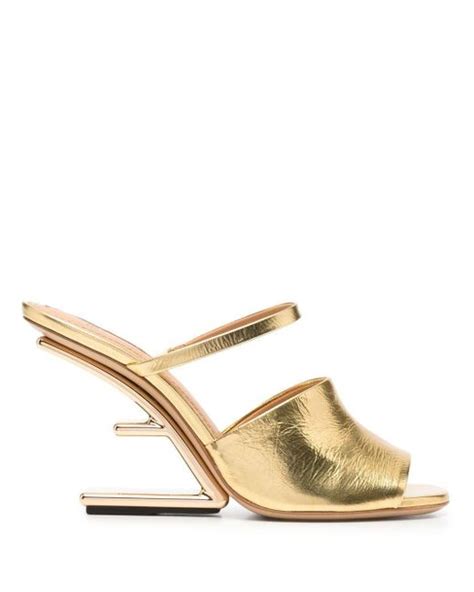 fendi sandals gold siver|Fendi heels sandals.